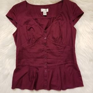 LOFT • Eggplant Blouse